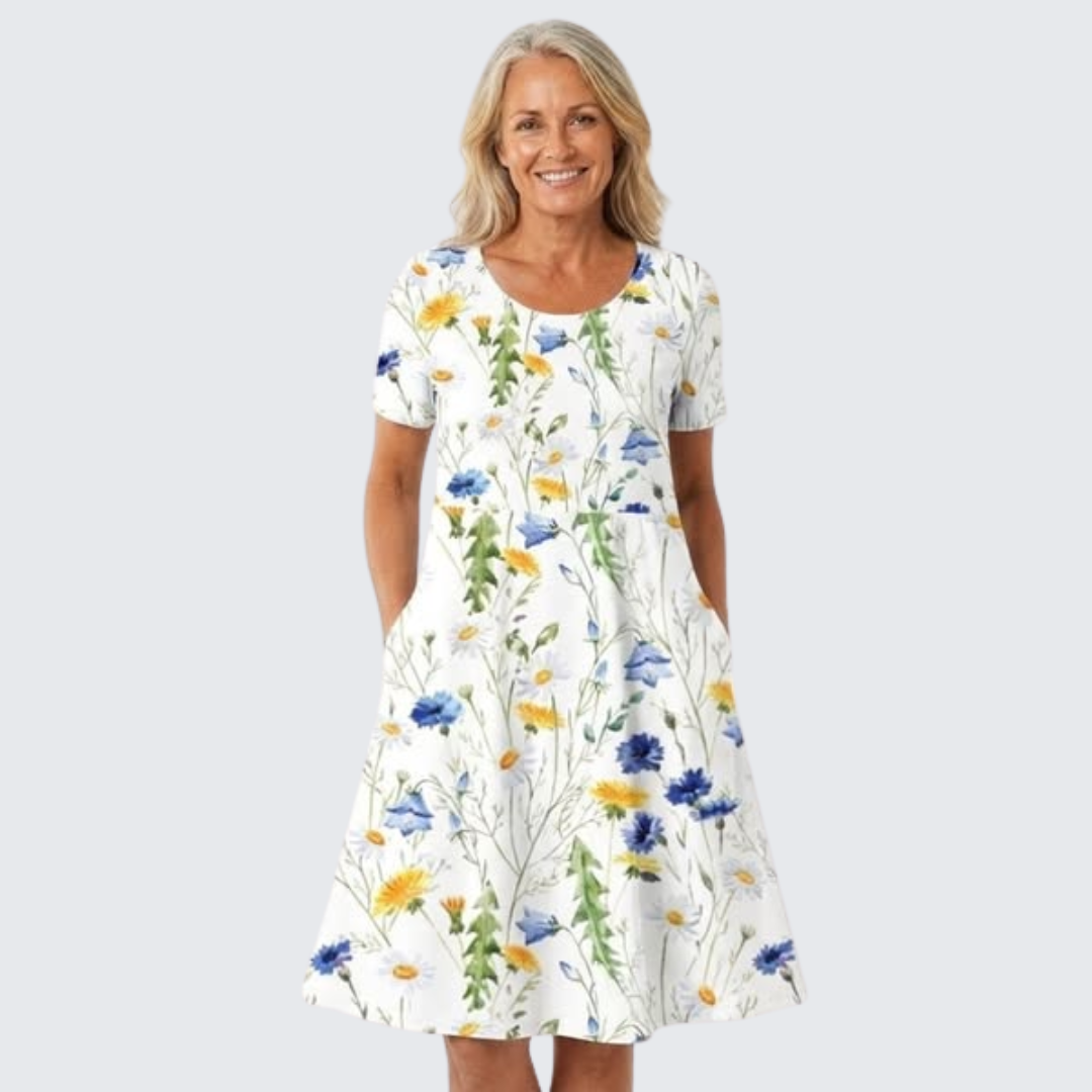 Luna | Effortless Floral Dress with Pockets