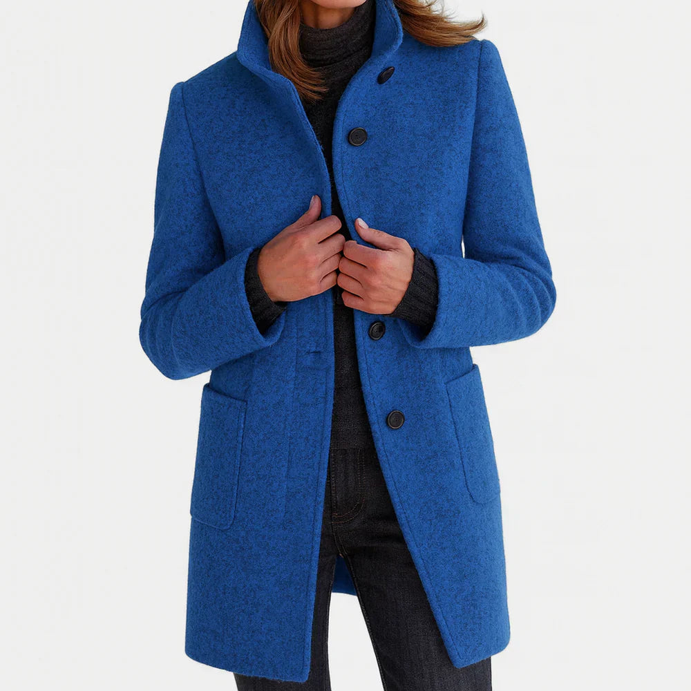 Arvey - Elegant mid-length wool coat with high collar