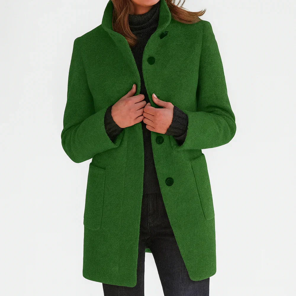Arvey - Elegant mid-length wool coat with high collar